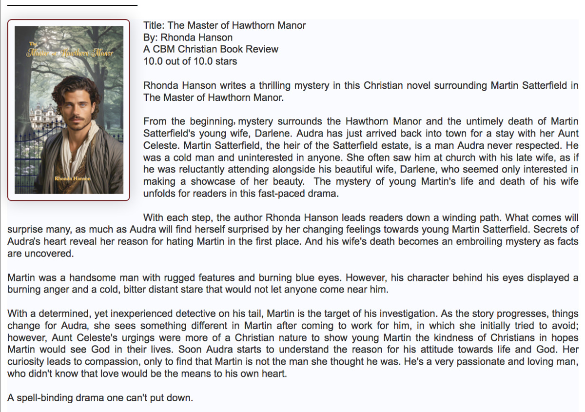 The Master of Hawthorn Manor